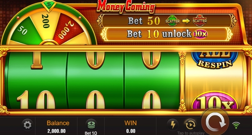 Slot Money Coming, apostas, cassino online, ganhar, fortunas.